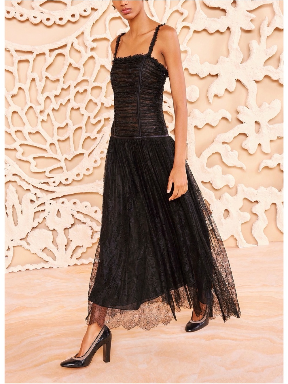NWT Ulla Johnson Midi Lace Sleeveless Florelle Black Dress - Picture 4 of 7